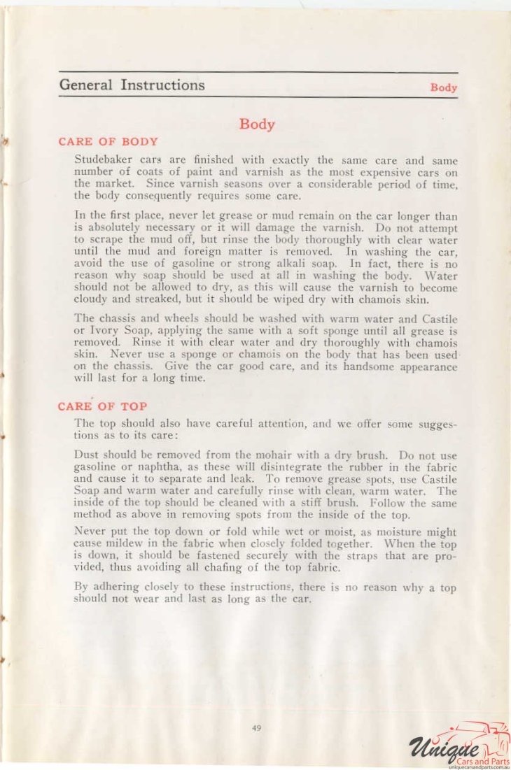 1912 Studebaker E-M-F 30 Operation Manual Page 49